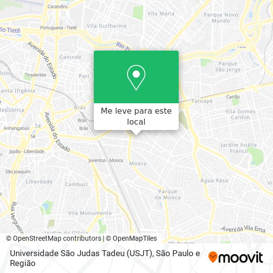 Universidade São Judas Tadeu (USJT) mapa