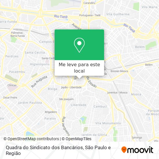 Quadra do Sindicato dos Bancários mapa