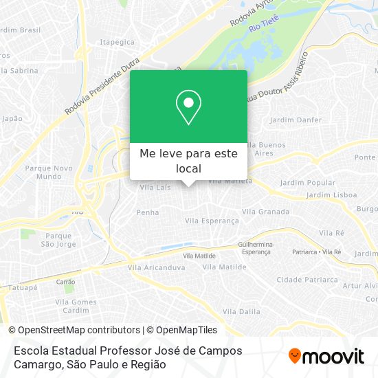 Escola Estadual Professor José de Campos Camargo mapa