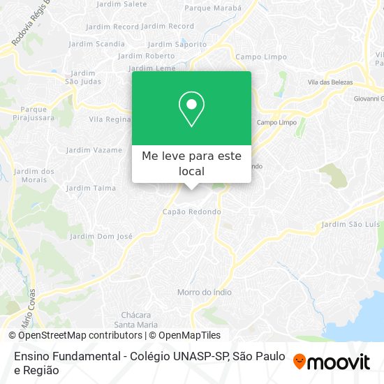 Ensino Fundamental - Colégio UNASP-SP mapa
