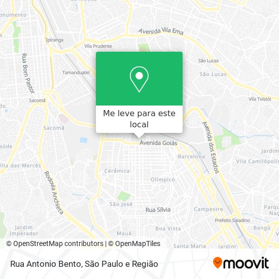 Rua Antonio Bento mapa