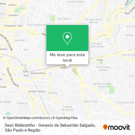 Sesc Belénzinho - Genesis de Sebastião Salgado mapa