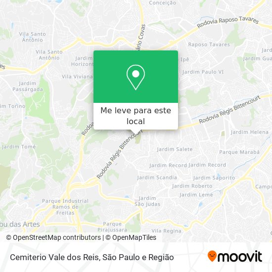 Cemiterio Vale dos Reis mapa