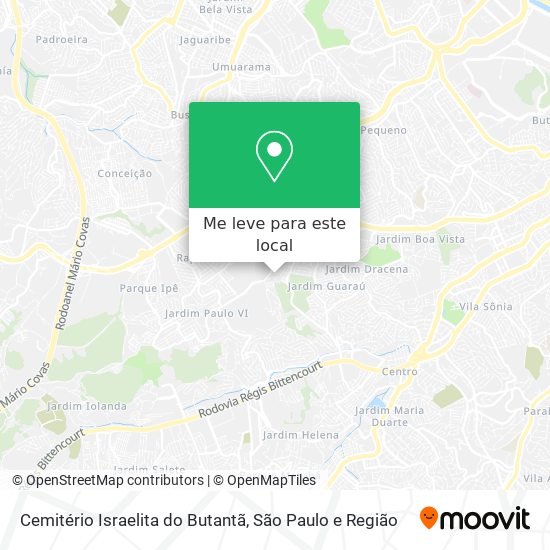 Cemitério Israelita do Butantã mapa