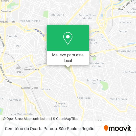 Cemitério da Quarta Parada mapa