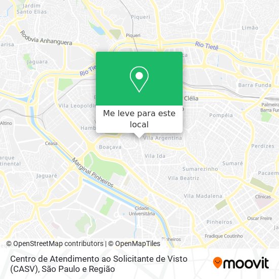 Centro de Atendimento ao Solicitante de Visto (CASV) mapa