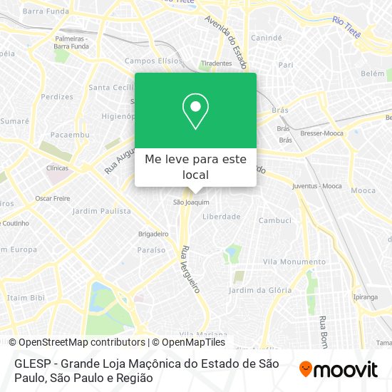 GLESP - Grande Loja Maçônica do Estado de São Paulo mapa