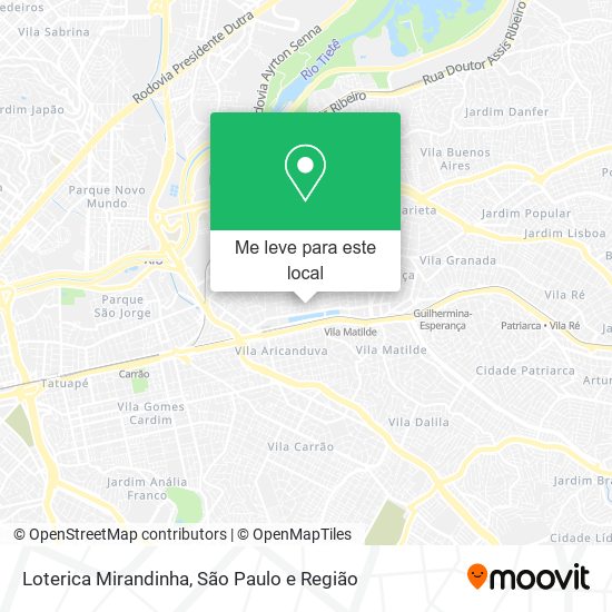 Loterica Mirandinha mapa