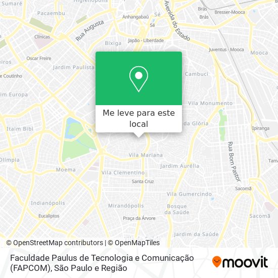 Faculdade Paulus de Tecnologia e Comunicação (FAPCOM) mapa
