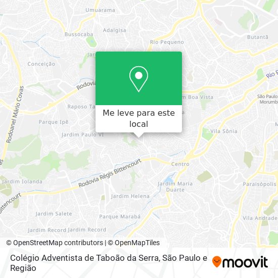 Colégio Adventista de Taboão da Serra mapa