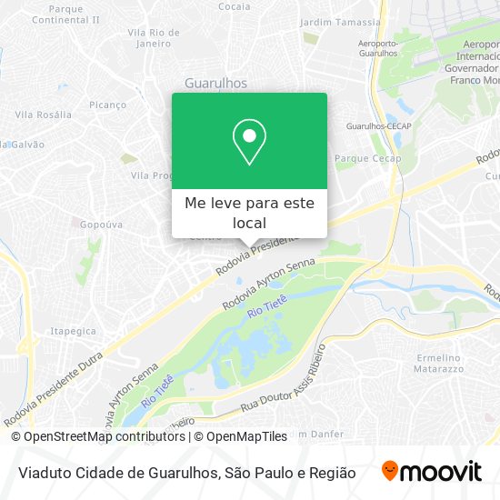 Viaduto Cidade de Guarulhos mapa