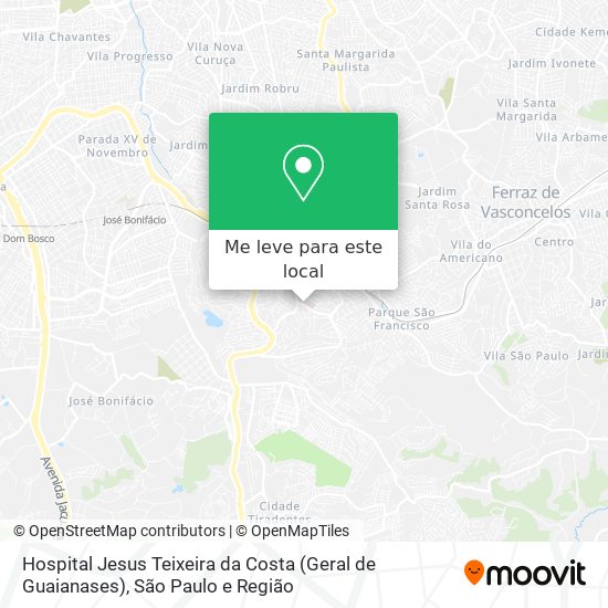 Hospital Jesus Teixeira da Costa (Geral de Guaianases) mapa