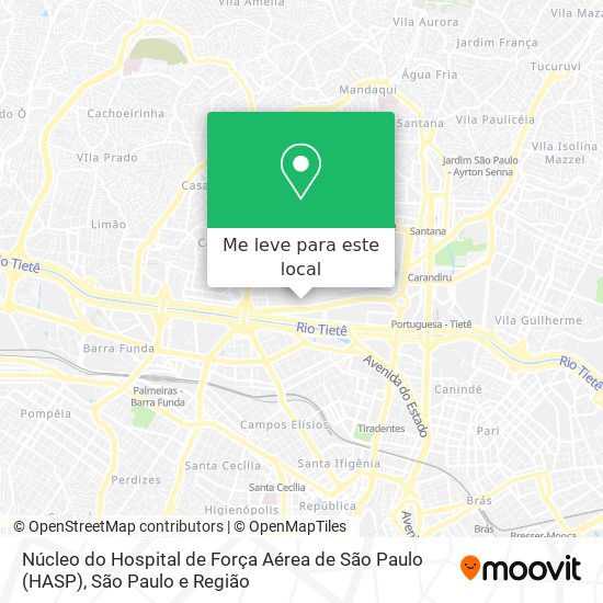 Núcleo do Hospital de Força Aérea de São Paulo (HASP) mapa