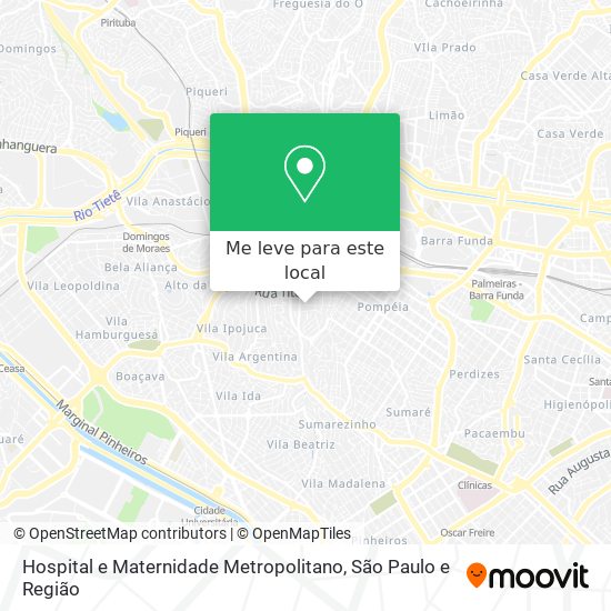 Hospital e Maternidade Metropolitano mapa