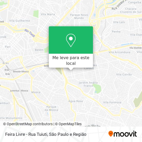 Feira Livre - Rua Tuiuti mapa