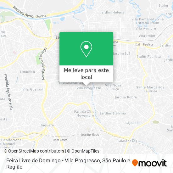 Feira Livre de Domingo - Vila Progresso mapa