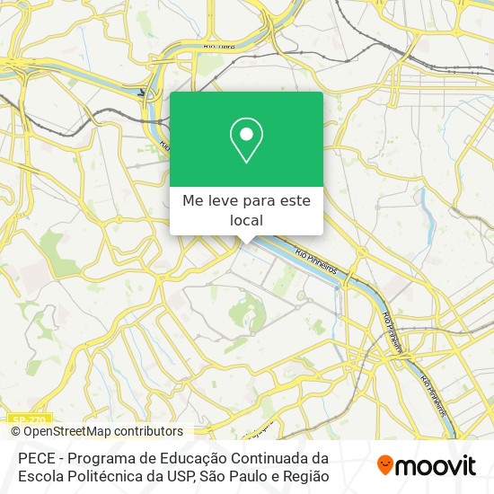 PECE - Programa de Educação Continuada da Escola Politécnica da USP mapa