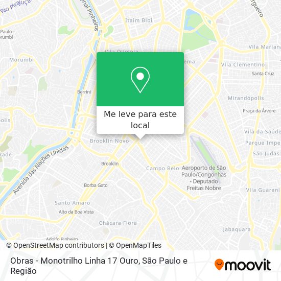 Obras - Monotrilho Linha 17 Ouro mapa