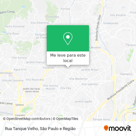 Rua Tanque Velho mapa