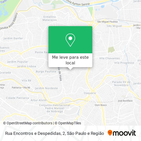 Rua Encontros e Despedidas, 2 mapa