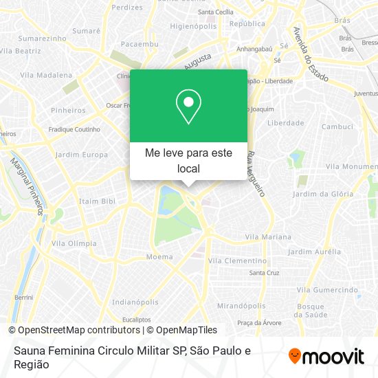 Sauna Feminina Circulo Militar SP mapa