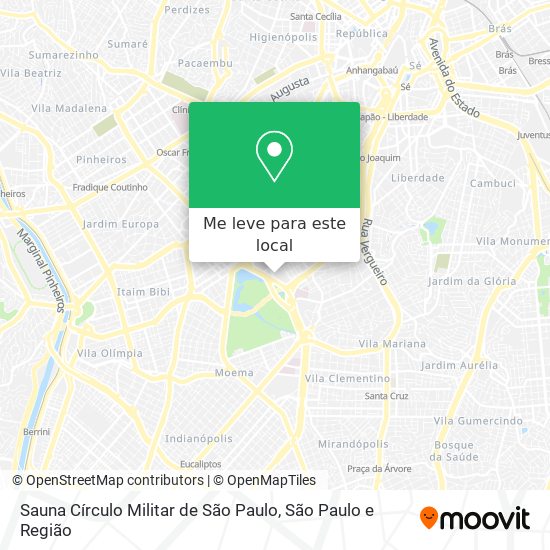 Sauna Círculo Militar de São Paulo mapa