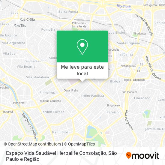 Espaço Vida Saudável Herbalife Consolação mapa