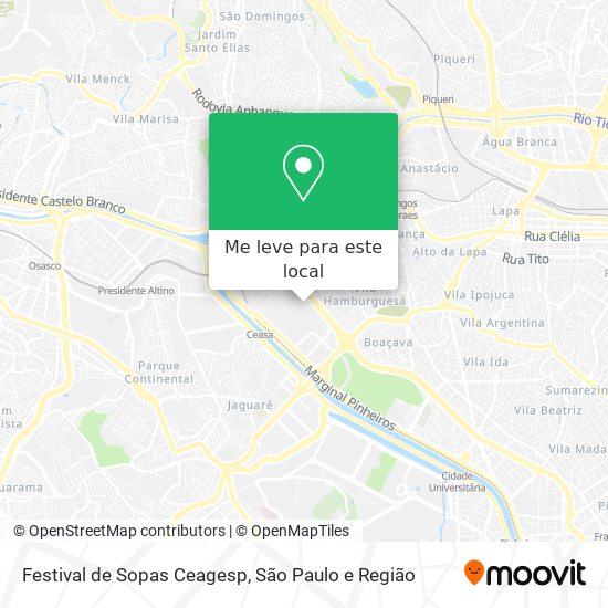 Festival de Sopas Ceagesp mapa