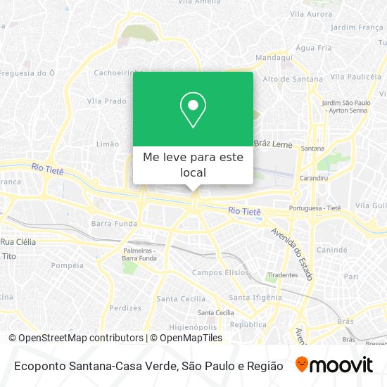Ecoponto Santana-Casa Verde mapa