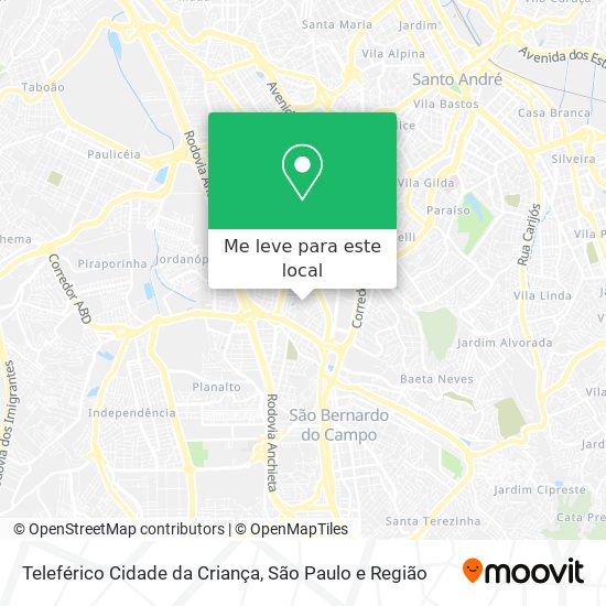 Teleférico Cidade da Criança mapa