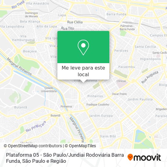 Plataforma 05 - São Paulo / Jundiai Rodoviária Barra Funda mapa