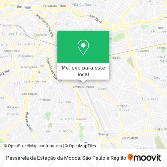 Passarela da Estação da Mooca mapa