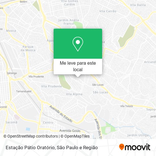 Estação Pátio Oratório mapa