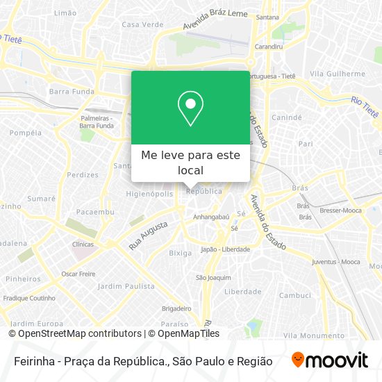 Feirinha - Praça da República. mapa