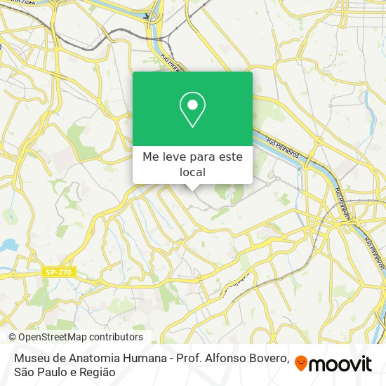 Museu de Anatomia Humana - Prof. Alfonso Bovero mapa