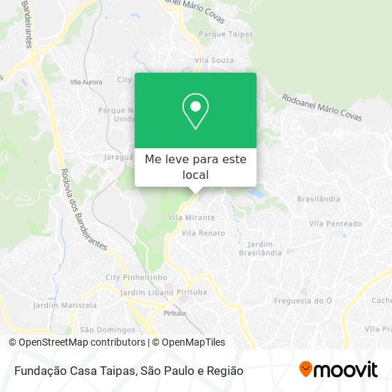 Fundação Casa Taipas mapa