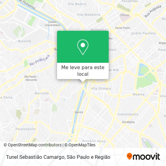 Tunel Sebastião Camargo mapa