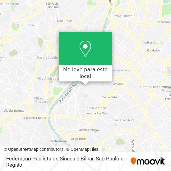 Federação Paulista de Sinuca e Bilhar mapa