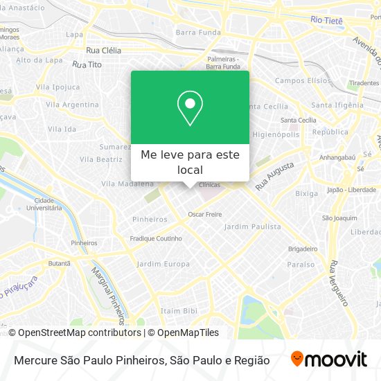 Mercure São Paulo Pinheiros mapa