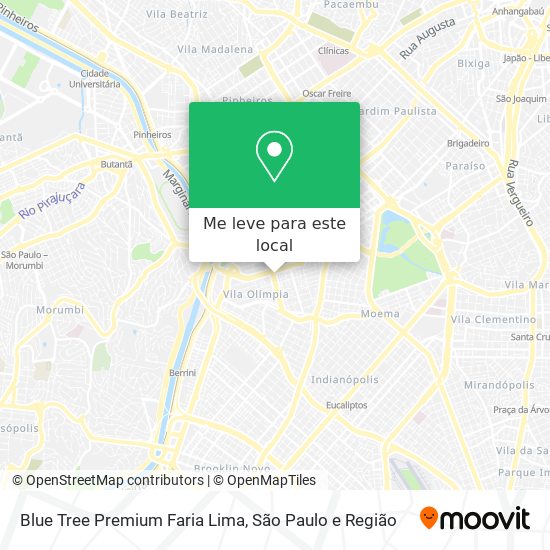 Blue Tree Premium Faria Lima mapa