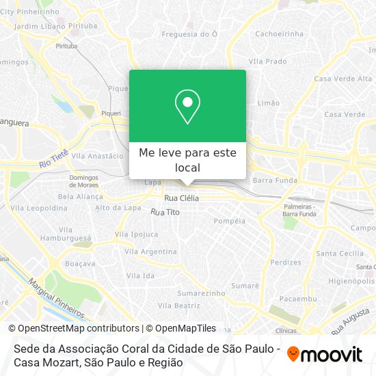 Sede da Associação Coral da Cidade de São Paulo - Casa Mozart mapa