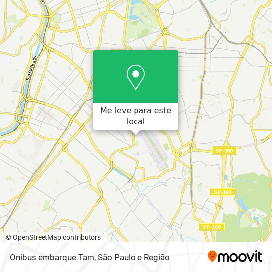 Onibus embarque Tam mapa