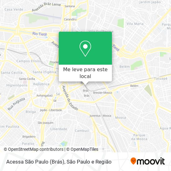 Acessa São Paulo (Brás) mapa