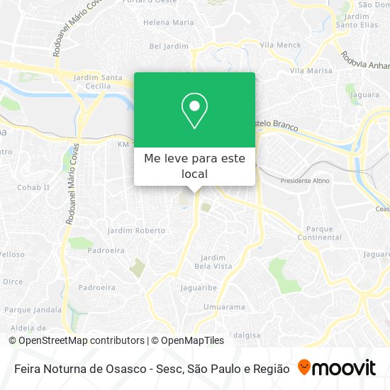 Feira Noturna de Osasco - Sesc mapa