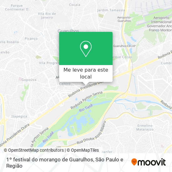 1º festival do morango de Guarulhos mapa