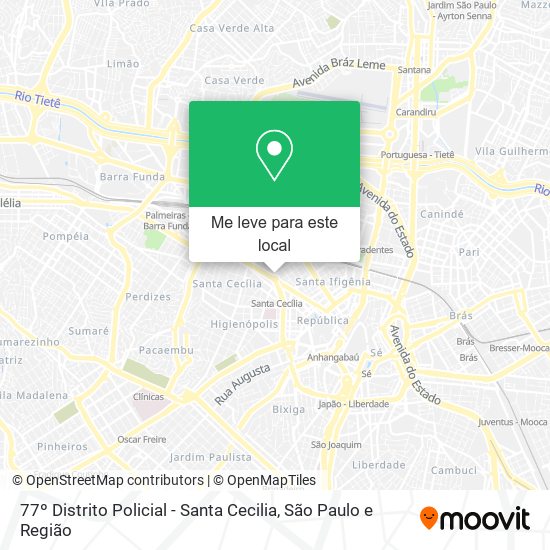 77º Distrito Policial - Santa Cecilia mapa