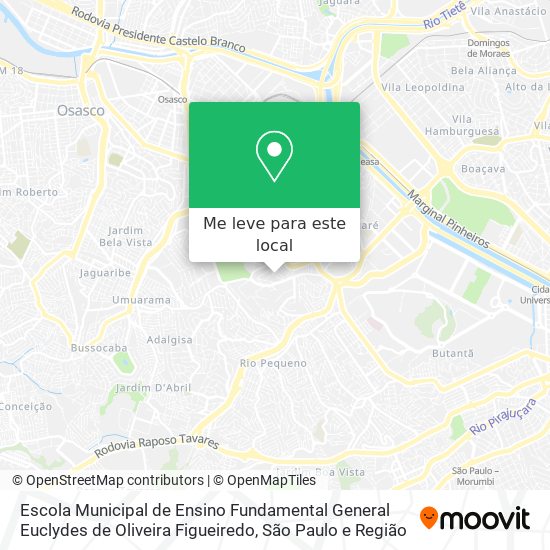 Escola Municipal de Ensino Fundamental General Euclydes de Oliveira Figueiredo mapa