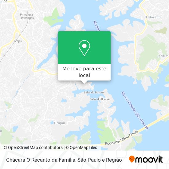 Chácara O Recanto da Família mapa