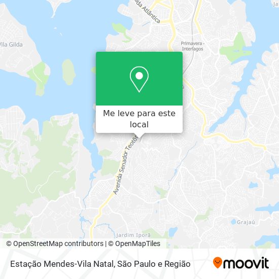 Como chegar até Estação Mendes-Vila Natal em Cidade Dutra de Ônibus ou Trem?