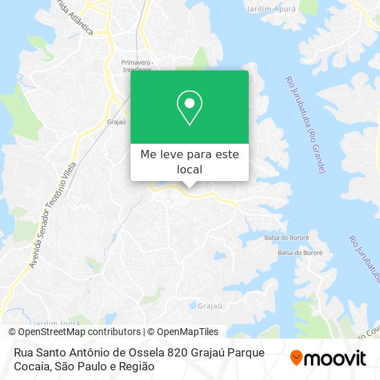 Rua Santo Antônio de Ossela 820 Grajaú Parque Cocaia mapa